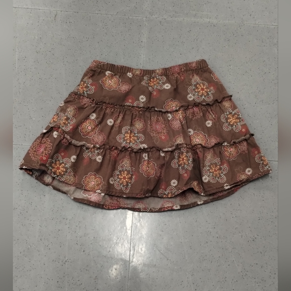 Carter's Girls Brown Retro Floral Skort 3T cottagecore - Picture 3 of 10